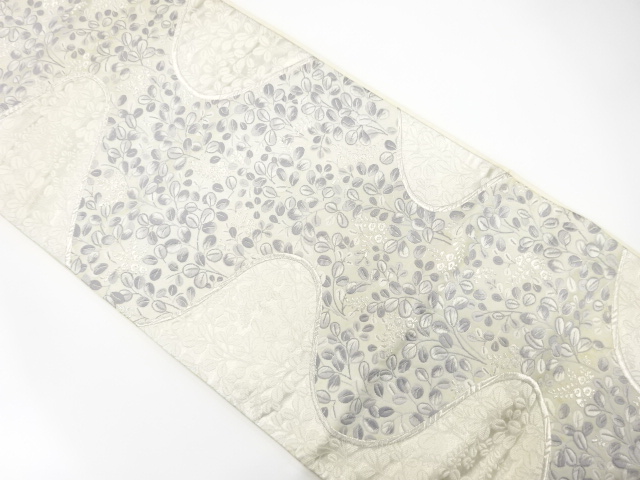 JAPANESE KIMONO / ANTIQUE FUKURO OBI / SILK / WOVEN BUSH CLOVER